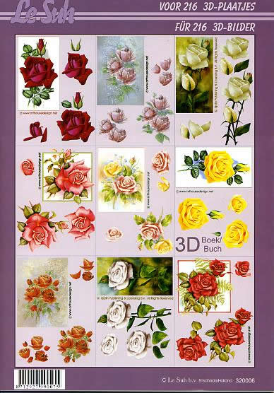 3D Bogen Buch Weihnachten + Blumen - Format A4,  Blumen - Rosen,  Blumen -  Sonstige,  Le Suh,  Sommer,  3D Bogen,  Blumen