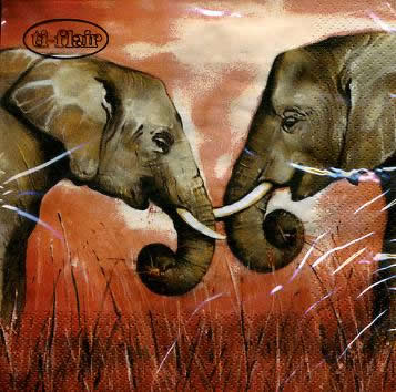 20 Servietten - 33 x 33 cm Elephant Kiss,  Tiere - Elefanten,  Regionen - Afrika,  Everyday,  lunchservietten