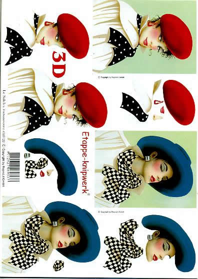 3D Bogen Frauen extravagant - Format A4,  Menschen - Personen,  Le Suh,  Frühjahr,  3D Bogen,  Frauen extravagant, Romantik