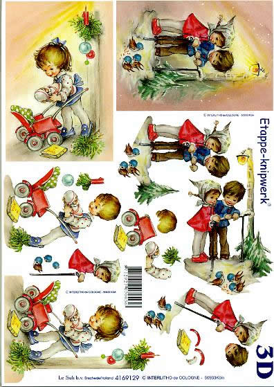 3D Bogen Weihn. Kinder III - Format A4, Weihnachten - Kerzen,  Weihnachten,  Menschen - Kinder,  Le Suh,  Weihnachten,  3D Bogen,  Weihn. Kinder III,  Kerzen