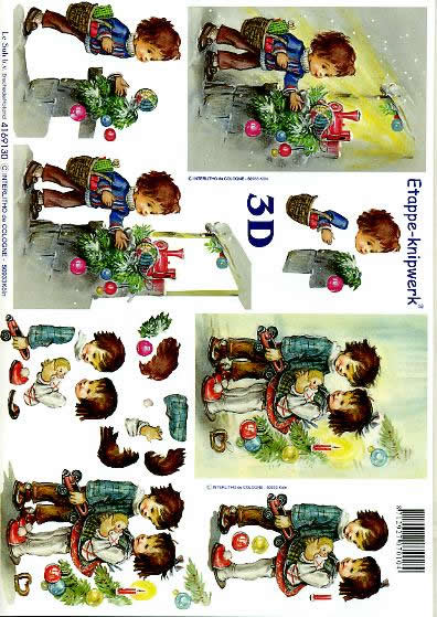3D Bogen Weihn. Kinder IV - Format A4,  Weihnachten - Kerzen,  Menschen - Kinder,  Le Suh,  Weihnachten,  3D Bogen,  Weihn. Kinder IV,  Kerzen