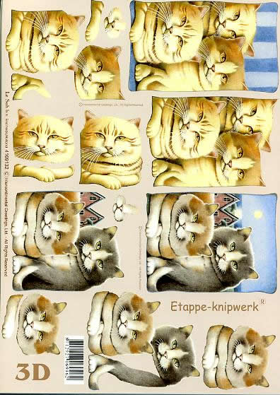 3D Bogen Katze - Format A4,  Tiere - Katzen,  Tiere -  Sonstige,  Le Suh,  3D Bogen,  Katze