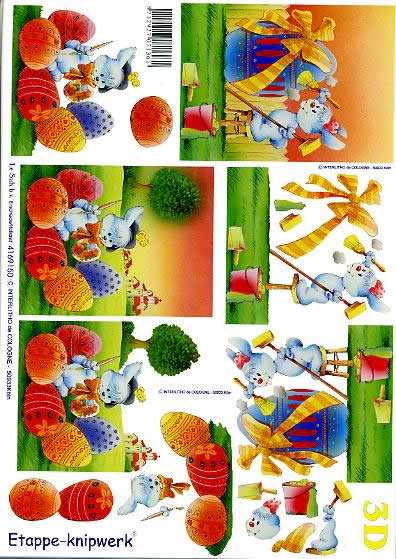 3D Bogen Osterhase + Ei I - Format A4,  Ostern - Ostereier,  Le Suh,  Ostern,  3D Bogen,  Osterhase + Ei I