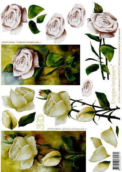3D Bogen Rosen mit Stiel - Format A4, Blumen - Rosen,  Blumen -  Sonstige,  Le Suh,  Sommer,  3D Bogen,  Rosen mit Stiel