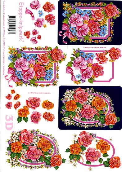 3D Bogen Rosen - Format A4, Sonstiges -  Sonstiges,  Blumen - Rosen,  Blumen -  Sonstige,  Le Suh,  Sommer,  3D Bogen,  Rosen