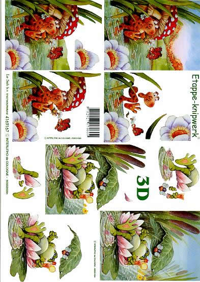 3D Bogen Frosch - Format A4, Sommer,  Tiere - Frösche,  Tiere -  Sonstige,  Le Suh,  3D Bogen,  Frosch,  Teich,  Garten