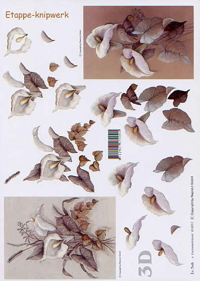 3D Bogen Kondolenz - Format A4,  Blumen -  Sonstige,  Le Suh,  Frühjahr,  3D Bogen,  Kondolenz