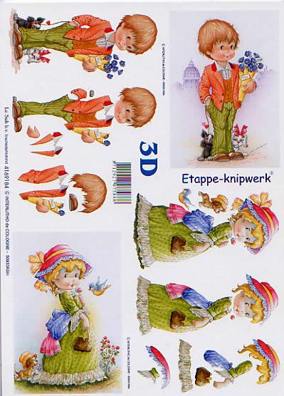 3D Bogen Jungen+Mädchen - Format A4, Menschen - Personen,  Ereignisse - Liebe,  Ereignisse - Feier,  Le Suh,  3D Bogen,  Jungen+Mädchen