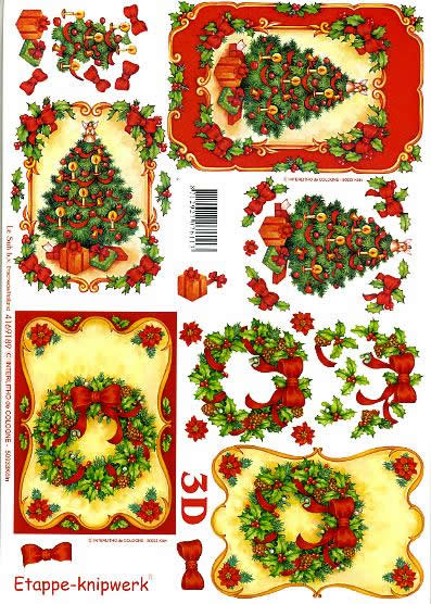 3D Bogen Weihnachtsbaum - Format A4, Weihnachten - Kerzen,  Weihnachten - Baumschmuck,  Weihnachten - Weihnachtsbaum,  Le Suh,  Weihnachten,  3D Bogen,  Weihnachtsbaum,  Ilex,  Geschenke