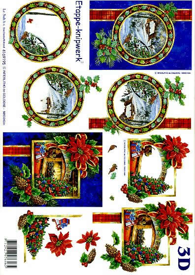 3D Bogen Weihnachtskamin - Format A4, Pflanzen - Ilex,  Weihnachten - Weihnachtsstern,  Winter - Schnee,  Le Suh,  Weihnachten,  3D Bogen,  Weihnachtskamin