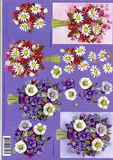 3D Bogen Blumenstrauß - Format A4,  Frühjahr,  Blumen -  Sonstige,  Le Suh,  3D Bogen,  Blumenstrauß