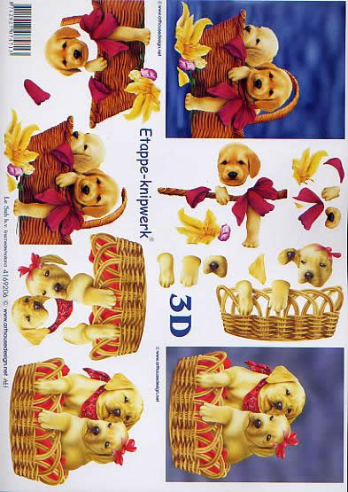 3D Bogen Hündchen - Format A4,  Tiere - Hunde,  Tiere -  Sonstige,  Le Suh,  3D Bogen,  Hündchen,  hund