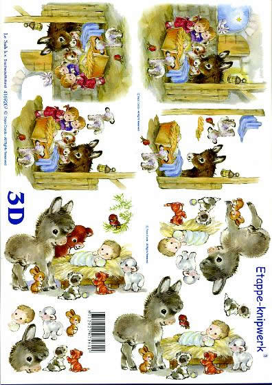 3D Bogen Weihnachtskrippe - Format A4,  Tiere -  Sonstige,  Weihnachten,  Le Suh,  Weihnachten,  3D Bogen,  Weihnachtskrippe