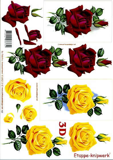 3D Bogen Rosen - Rosen - Format A4,  Blumen - Rosen,  Blumen -  Sonstige,  Le Suh,  Sommer,  3D Bogen,  Rosen - Rosen