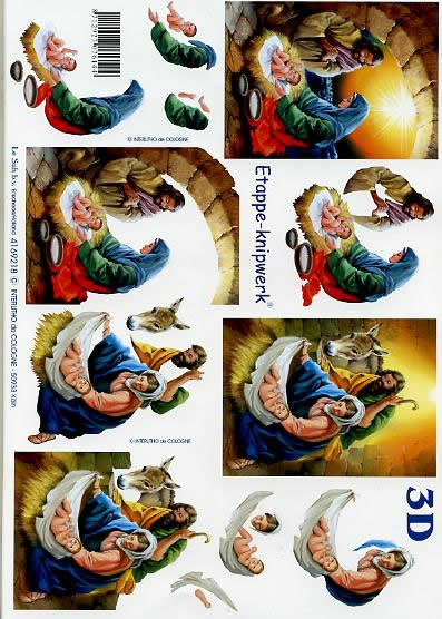 3D Bogen Weihnachtskrippe - Format A4,  Menschen - Personen,  Le Suh,  Weihnachten,  3D Bogen,  Weihnachtskrippe