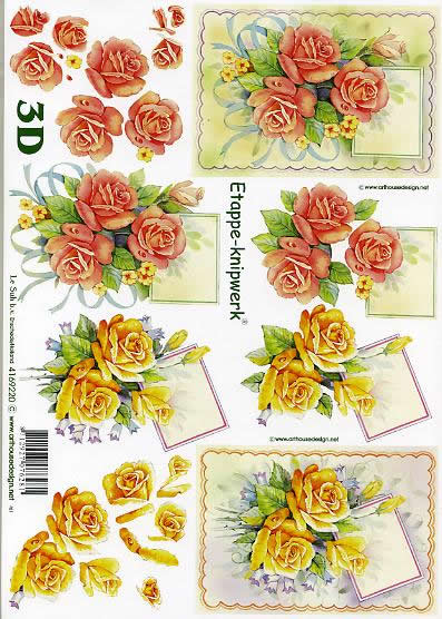 3D Bogen Rosen - Format A4, Ereignisse - Feier,  Blumen - Rosen,  Blumen -  Sonstige,  Le Suh,  Sommer,  3D Bogen,  Rosen