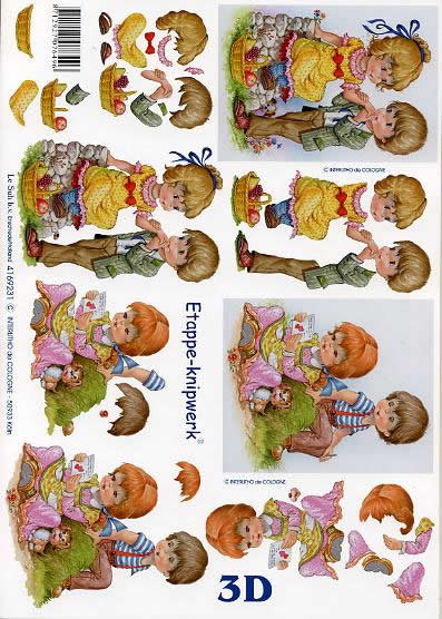 3D Bogen Jungen + Mädchen - Format A4, Menschen - Personen,  Ereignisse - Feier,  Ereignisse - Liebe,  Le Suh,  3D Bogen,  Jungen + Mädchen