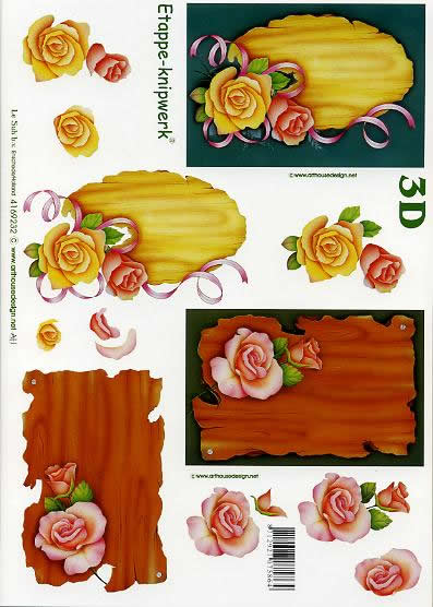 3D Bogen Schild mit Rosen - Format A4,  Blumen - Rosen,  Blumen -  Sonstige,  Le Suh,  Sommer,  3D Bogen,  Schild mit Rosen,  Blumen