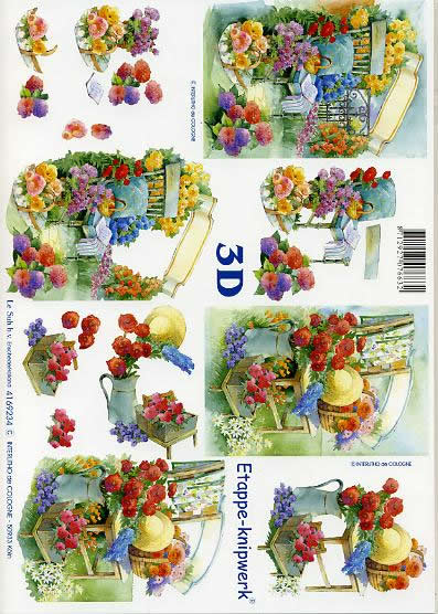 3D Bogen im Garten - Format A4,  Blumen -  Sonstige,  Le Suh,  Frühjahr,  3D Bogen,  im Garten,  Blumen