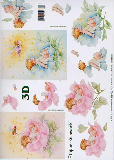 3D Bogen Rosenkind - Format A4, Menschen - Kinder,  Blumen - Rosen,  Blumen -  Sonstige,  Le Suh,  3D Bogen,  Rosenkind