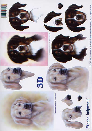 3D Bogen Hunde - Format A4,  Tiere - Hunde,  Tiere -  Sonstige,  Le Suh,  3D Bogen,  Hunde