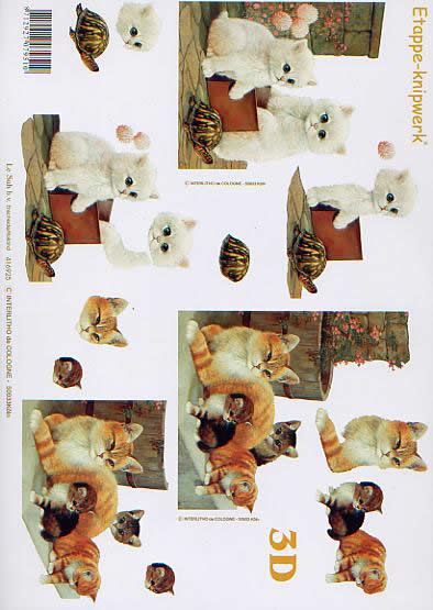 3D Bogen Kätzchen - Kätzchen - Format A4, Tiere - Hunde,  Tiere - Katzen,  Tiere -  Sonstige,  Le Suh,  3D Bogen,  Kätzchen - Kätzchen