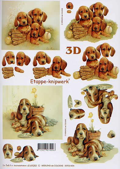 3D Bogen Hündchen - Format A4, Spiele -  Sonstige,  Tiere - Hunde,  Tiere -  Sonstige,  Le Suh,  3D Bogen,  Hündchen