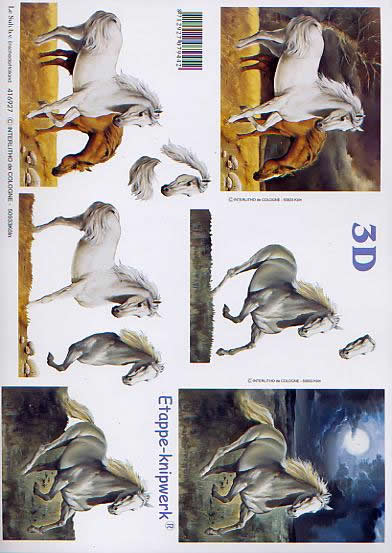 3D Bogen Pferde - Pferde - Format A4,  Tiere -  Sonstige,  Tiere - Pferde,  Le Suh,  3D Bogen,  Wildpferde