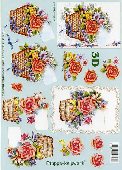 3D Bogen  - Format A4,  Blumen -  Sonstige,  Blumen - Rosen,  Le Suh,  Sommer,  3D Bogen
