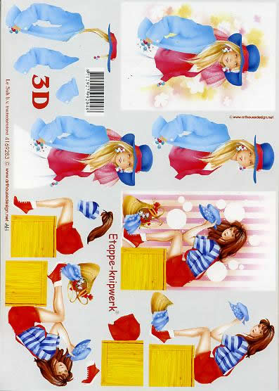 3D Bogen Teenager - Format A4,  Ereignisse -  Sonstige,  Menschen - Personen,  Le Suh,  3D Bogen,  Teenager,  Mädchen mit Hut