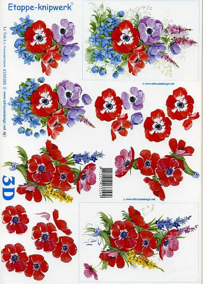 3D Bogen  - Format A4,  Blumen -  Sonstige,  Le Suh,  Sommer,  3D Bogen,  Cosmea