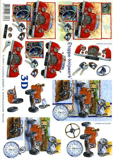 3D Bogen Auto Railly - Format A4,  Sport -  Sonstiger,  Fahrzeuge - Autos,  Le Suh,  3D Bogen,  Auto Railly,  Oldtimer