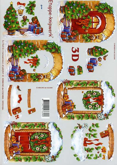 3D Bogen  - Format A4, Winter - Schnee,  Weihnachten - Geschenke,  Weihnachten - Weihnachtsbaum,  Le Suh,  Winter,  3D Bogen