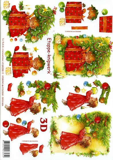 3D Bogen  - Format A4, Weihnachten - Kerzen,  Weihnachten - Geschenke,  Weihnachten - Weihnachtsbaum,  Le Suh,  Weihnachten,  3D Bogen,  Weihnachtskinder