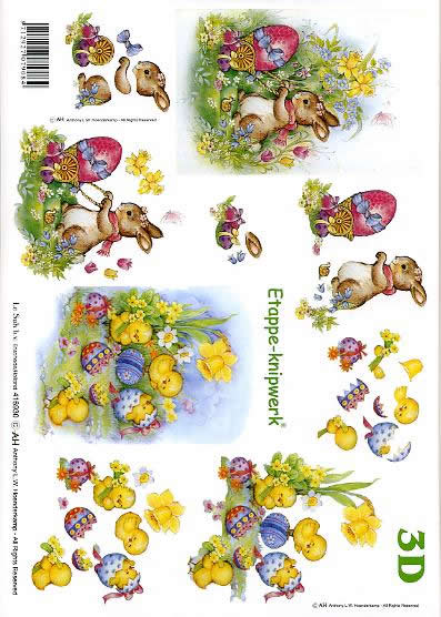 3D Bogen Ostern - Format A4, Ostern - Ostereier,  Le Suh,  Ostern,  3D Bogen,  Osterglocken