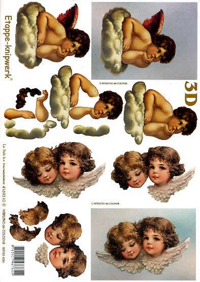 3D Bogen Engel - Format A4,  Weihnachten - Engel,  Le Suh,  Weihnachten,  3D Bogen,  Engel auf Wolke