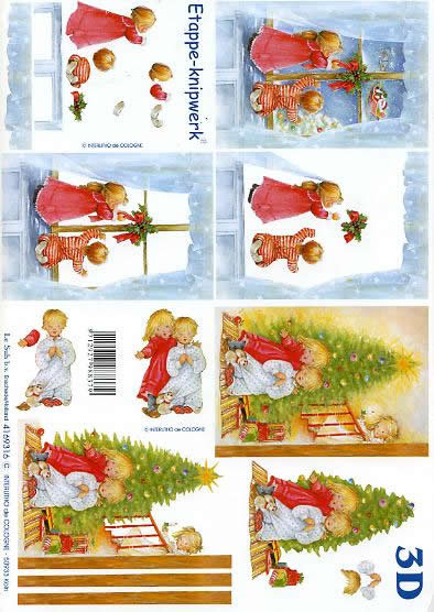 3D Bogen Weihnachtskinder - Format A4,  Weihnachten - Baumschmuck,  Weihnachten - Weihnachtsbaum,  Le Suh,  Weihnachten,  3D Bogen,  Weihnachtskinder