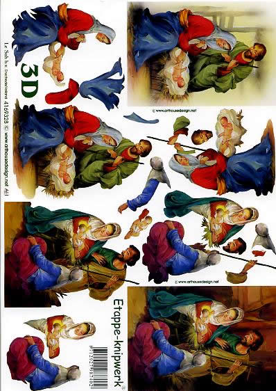 3D Bogen Weihnachtskrippe - Format A4,  Menschen - Personen,  Le Suh,  Weihnachten,  3D Bogen,  Weihnachtskrippe