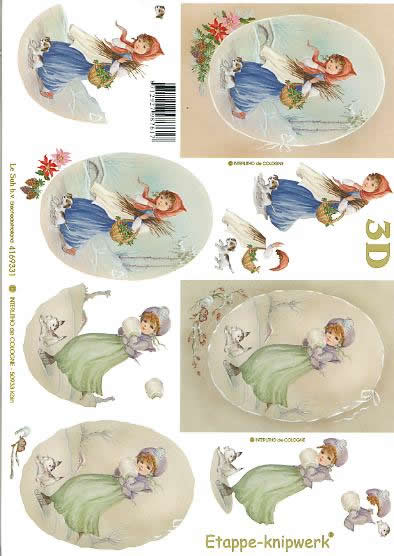 3D Bogen Weihnachtsnostalgie - Format A4,  Weihnachten - Weihnachtsstern,  Winter - Schnee,  Le Suh,  Weihnachten,  3D Bogen,  Weihnachtsnostalgie