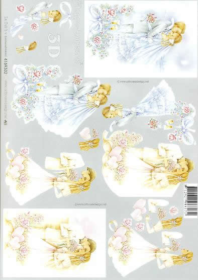 3D Bogen Brautpaar - Format A4,  Blumen -  Sonstige,  Ereignisse - Hochzeit,  Le Suh,  3D Bogen,  Brautpaar,  Strauß