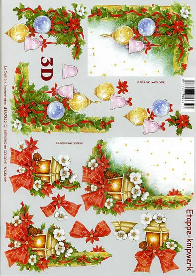 3D Bogen Weihnachtsecken - Format A4,  Weihnachten - Baumschmuck,  Weihnachten - Weihnachtsstern,  Le Suh,  Weihnachten,  3D Bogen,  Weihnachtsecken,  Laterne