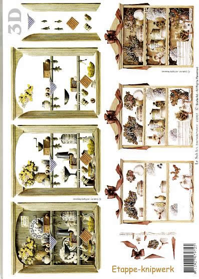 3D Bogen Kästchen - Format A4, Blumen -  Sonstige,  Essen -  Sonstiges,  Spiele -  Sonstige,  Le Suh,  3D Bogen,  Kästchen,  Küchenmöbel