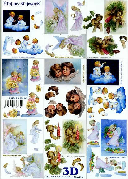3D Bogen Klein Engel - Format A4, Weihnachten - Kerzen,  feen,  Weihnachten - Engel,  Le Suh,  Weihnachten,  3D Bogen,  Klein Engel