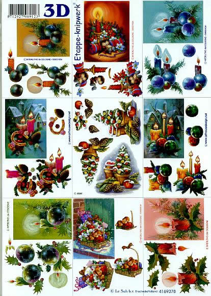 3D Bogen Klein Weih. Kugel - Format A4, Weihnachten - Baumschmuck,  Weihnachten - Weihnachtsbaum,  Weihnachten - Kerzen,  Le Suh,  Weihnachten,  3D Bogen,  Klein Weih. Kugel