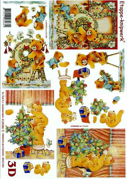3D Bogen Weihnachtskamin - Format A4, Blumen - Christrosen,  Weihnachten - Geschenke,  Weihnachten - Weihnachtsbaum,  Le Suh,  Weihnachten,  3D Bogen,  Weihnachtbären,  Girlande