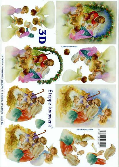 3D Bogen Weihnachtskrippe - Format A4, Weihnachten - Engel,  Menschen - Babys,  Menschen - Personen,  Le Suh,  Weihnachten,  3D Bogen,  Weihnachtskrippe,  Weihnachtsgirlande
