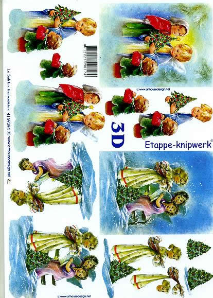 3D Bogen Weihnachtsengel - Format A4, Menschen - Kinder,  Weihnachten - Weihnachtsbaum,  Weihnachten - Engel,  Le Suh,  Weihnachten,  3D Bogen,  Weihnachtsengel,  Krippenkinder