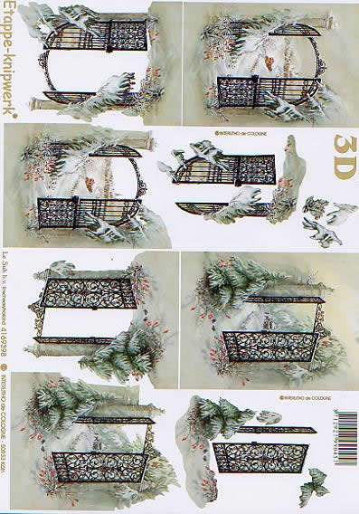3D Bogen Tor - Format A4,  Winter - Kristalle / Flocken,  Winter - Schnee,  Le Suh,  Winter,  3D Bogen,  Tor,  Tannenbaum,  Winterlandschaft