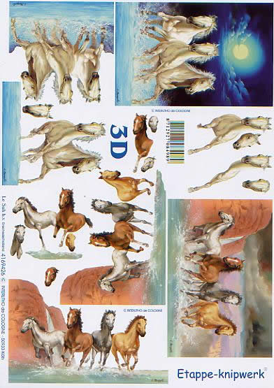 3D Bogen Pferde - Format A4,  Tiere - Pferde,  Sport - Reiten,  Le Suh,  3D Bogen,  Wildpferde