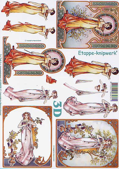 3D Bogen Neue Kunst - Format A4,  feen,  Blumen -  Sonstige,  Le Suh,  3D Bogen,  Nouveau Art